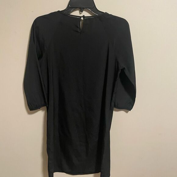 Maison SCOTCH & SODA Black Lace Insert H line Shift Dress- Size 1 (Small) - Picture 7 of 11